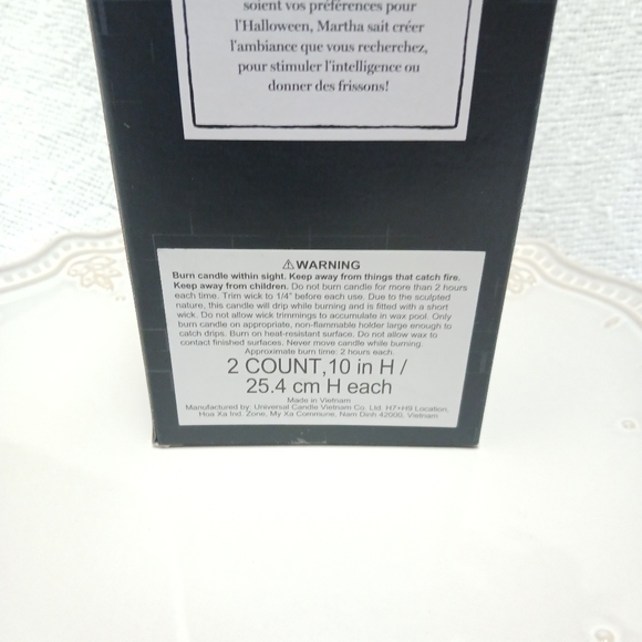 Martha Stewart Set of 2 Taper Candles Skeleton Bones 10" H - Picture 6 of 8